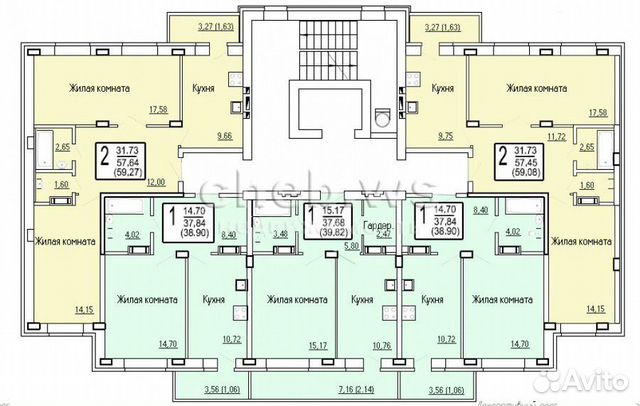 1-к квартира, 39.8 м², 2/9 эт.