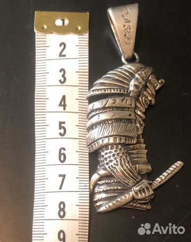 Кулон серебряный Самурай. Германия