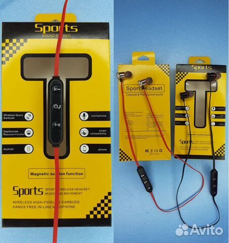 Беспроводные вакуумные наушники Sport с микрофоном