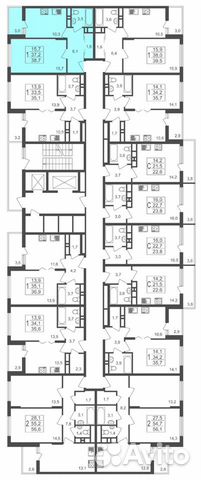 1-к квартира, 38.7 м², 17/17 эт.