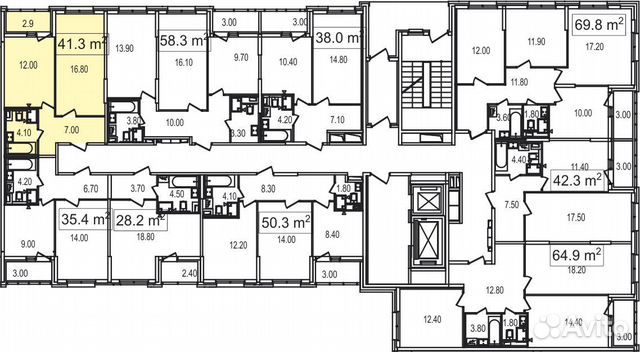 1-к квартира, 41.3 м², 9/25 эт. 1-к квартира, 41.3 м², 9/25 эт.