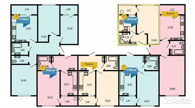 1-к квартира, 28.5 м², 8/10 эт.