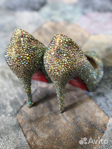 Туфли christian louboutin со стразами (лабутены)