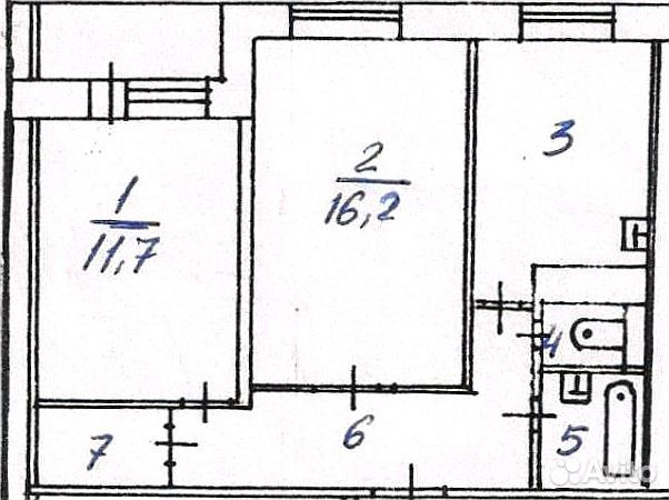 2-к квартира, 52 м², 1/9 эт.