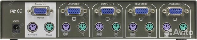 KVM TrendNet TK-401 R (4-портовый переключатель) KVM TrendNet TK-401 R (4-портовый переключатель)