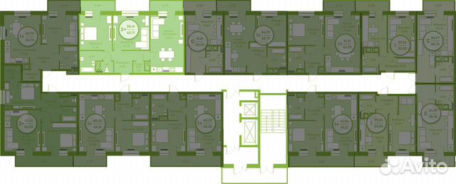 2-к квартира, 58.2 м², 11/20 эт.