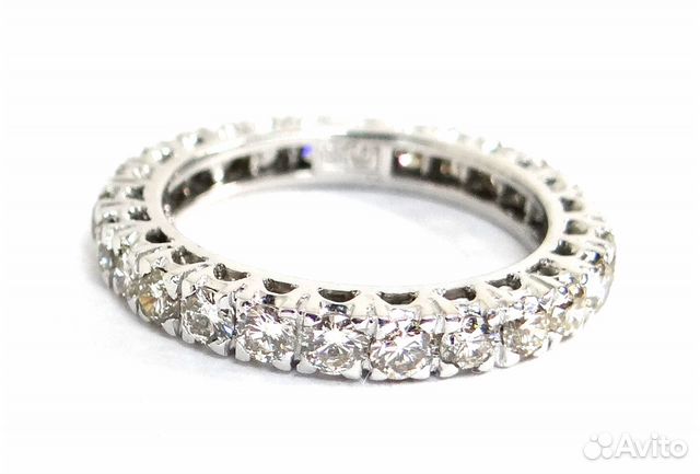 Золотое кольцо с бриллиантами 1.3 ct, дорожка Золотое кольцо с бриллиантами 1.3 ct, дорожка