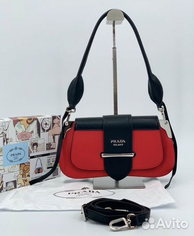 Новая женская сумка через плечо черная кожа Prada Новая женская сумка через плечо черная кожа Prada
