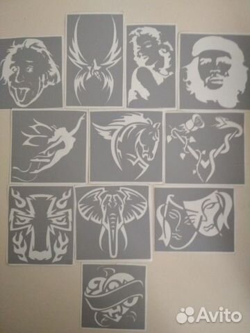 Трафареты для тату, узоров хной или блестками