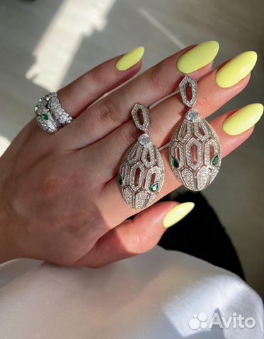 Серьги и кольцо Bvlgari новые серебро Серьги и кольцо Bvlgari новые серебро