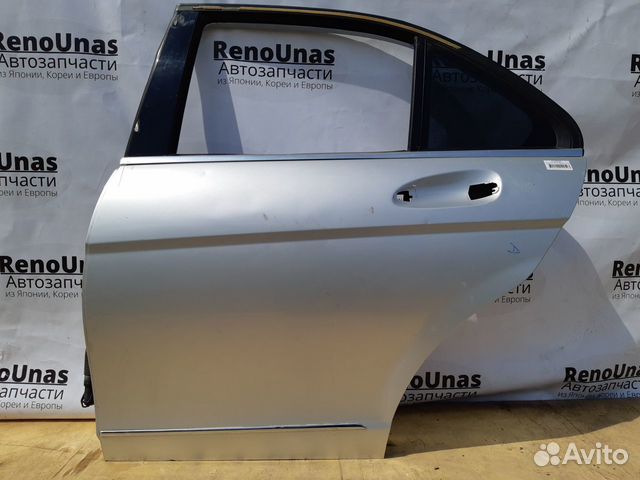 Дверь задняя левая Мерседес С W204 серебро