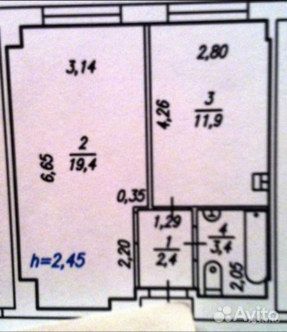 1-к квартира, 37 м², 5/5 эт.