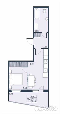 1-к квартира, 31.7 м², 19/23 эт.