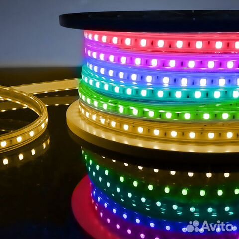 Уличная светодиодная лента RGB5050-60 на 220V