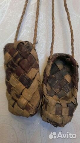 Лапти декоротивные из нат лыко СССР