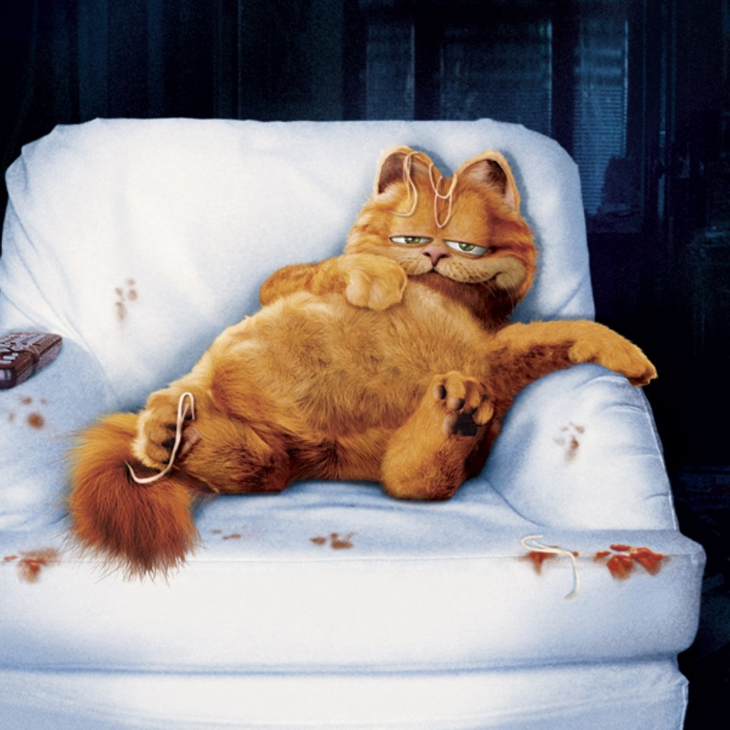 Ленивый кот на диване нарисованный
