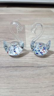 Стеклянные фигурки. Лебеди