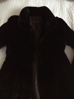 Шуба черная из кролика