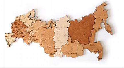Пазлы, карта мира из дерева
