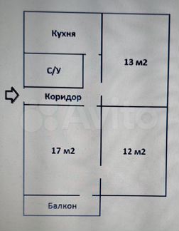 3-к. квартира, 59 м², 2/5 эт.