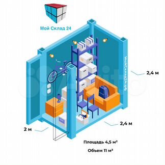 Аренда склада 3,5 м² для хранения вещей с охраной