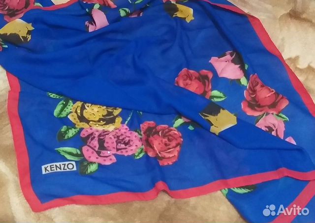 Натуральный Шелковый платок kenzo со стразами