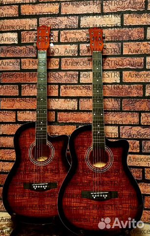 Гитара Акустическая фолк с вырезом Новая