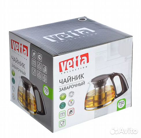 Чайник заварочный 750 мл со стаканом-фильтром