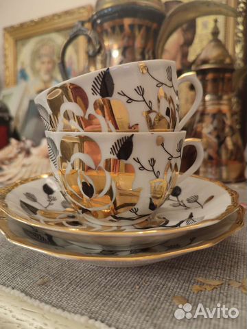 Чайный сервиз СССР Золотая роза