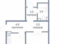 2-к. квартира, 71,2 м², 10/17 эт.