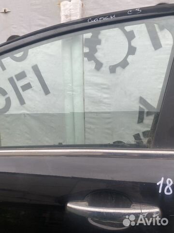 Стекло двери передней левой для Citroen C3