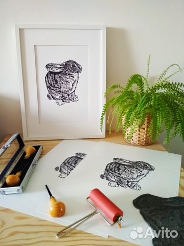 Картина для интерьера Зайка- Кролик