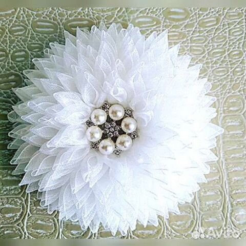 Нарядные белые банты 11см