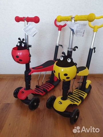Самокат беговел 5в1 божья коровка