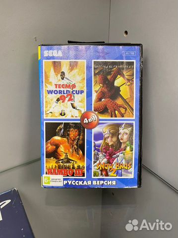 Sega 4в1 DY-442 TecmoWorldCup92 Spider-Man Rambo3