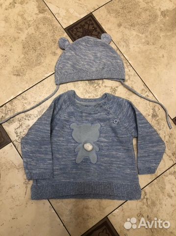 Кофточка+шапочка Mothercare,состояние отличное,3-6