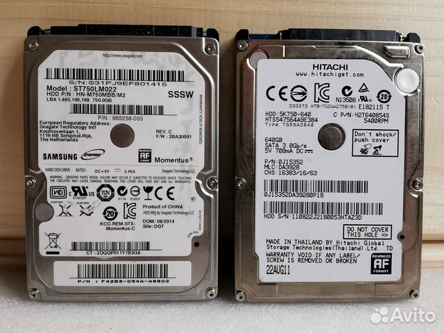 Жесткие диски для ноутбука в ассортименте HDD