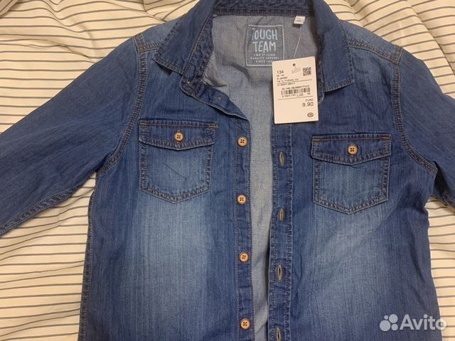 Джинсовая рубашка детская