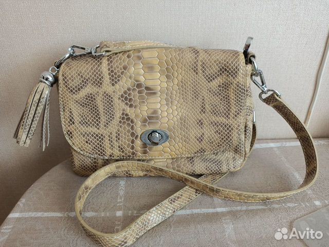 Сумка кросс-боди, натур.кожа, лак, под рептилию