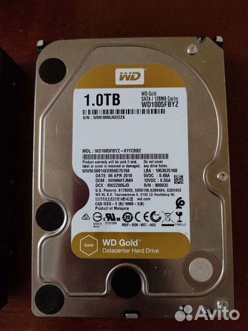 Жесткий диск WD Gold 1 тб наработка 6 часов