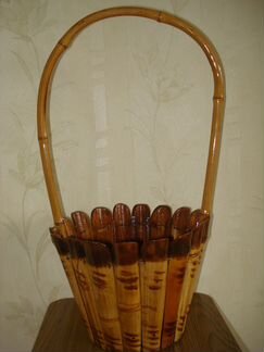 Корзинка из натурального бамбука интерьерная