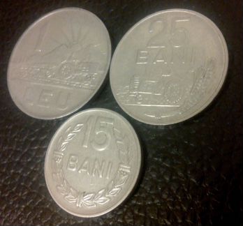 15 bani, 25 bani, 1 Leu, 1966г все монеты Румыния