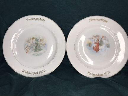 Антикварные рождественские тарелки Fraureuth