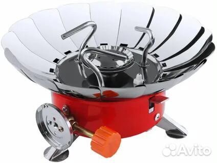 Газовая горелка с защитой от ветра, походная