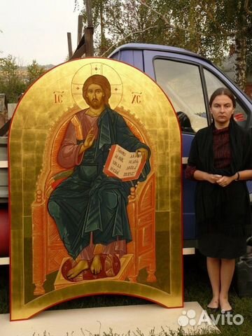 Икона живопись «Спас на троне»