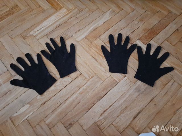 Перчатки трикотажные черные пакетом 12 пар