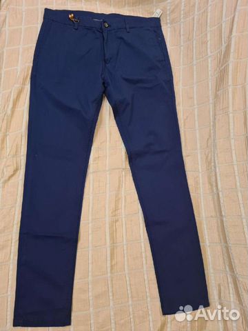 Мужские синие весенне-летние брюки Zara, р. 50