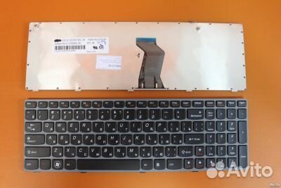 Клавиатура для ноутбука Lenovo G570 рамка серебро