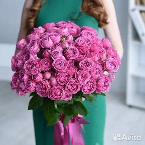 Букет из 15 кустовых пионовидных роз