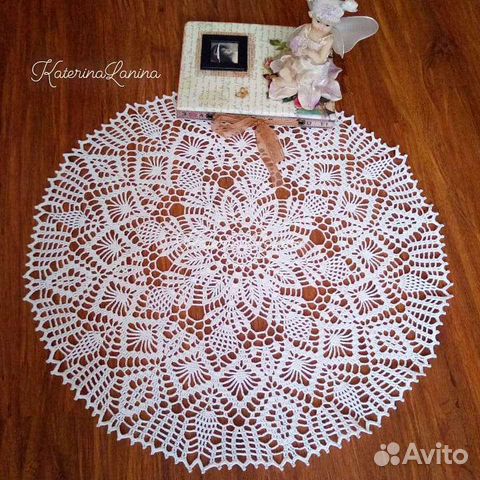 Салфетка ажурная вязаная